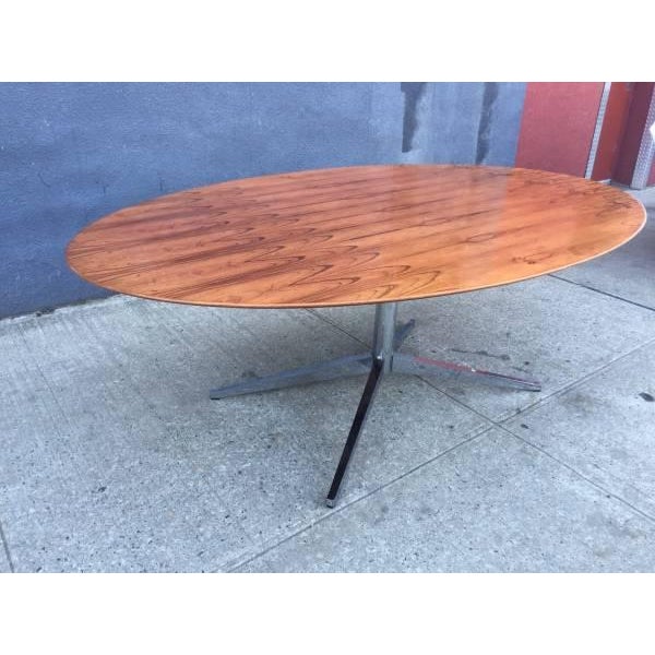 Florence Knoll Oval Table Desk in Rosewood Chairish