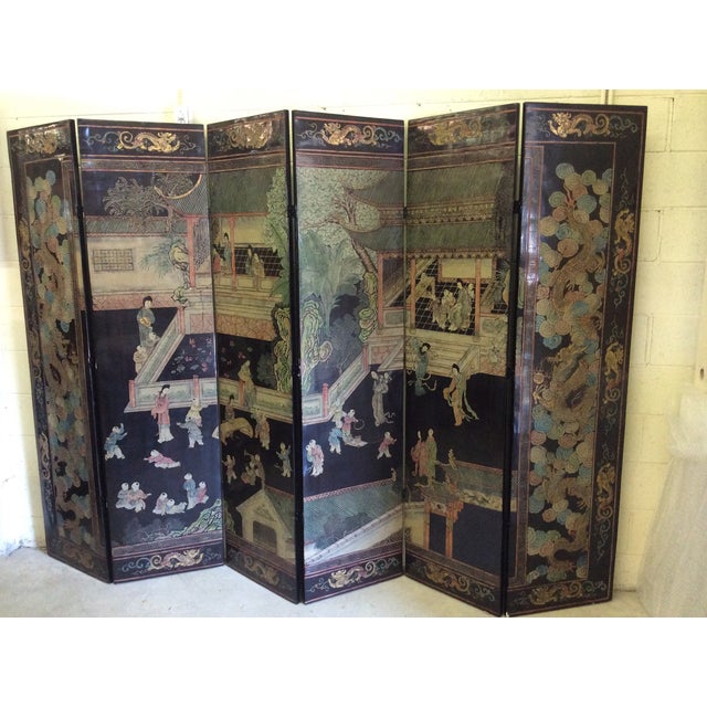 Vintage 6 Panel Folding Coromandel Screen Chairish