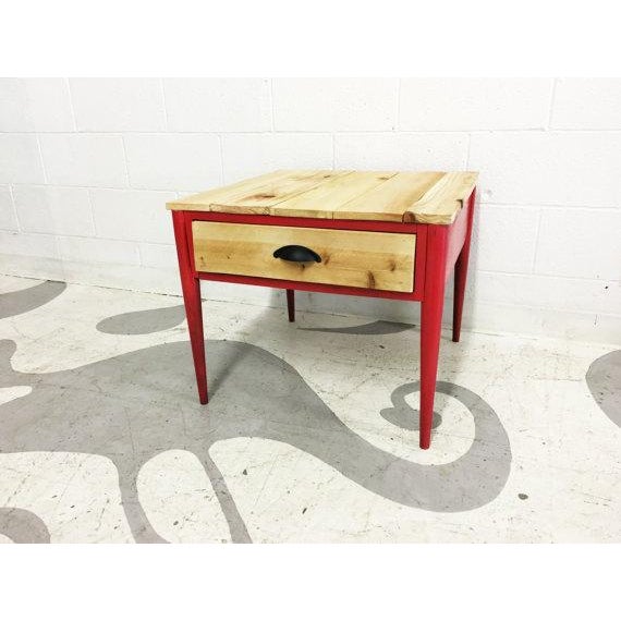 Upcycled Pine Wood One Drawer End Table Chairish