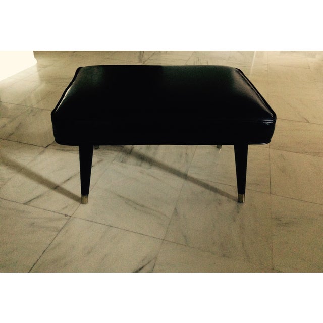 Vintage Black Vinyl Ottoman Chairish