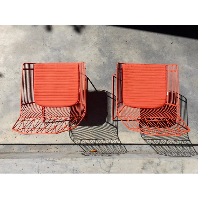 Orange Farmhouse Patio Lounge Chairs A Pair Chairish