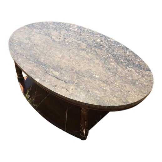Marmi DI Carrara Italian Marble Oval Coffee Table | Chairish
