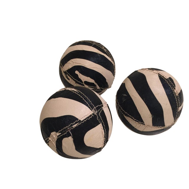 Zebra Printed Leather Balls Chairish