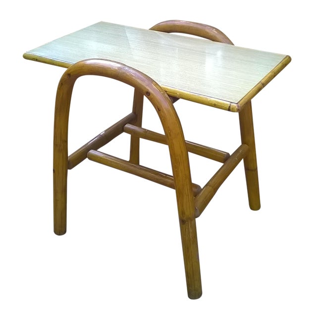 Vintage Bamboo Bent Wood Rattan Table Chairish