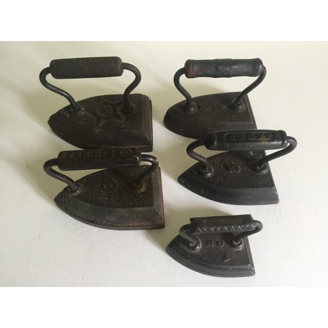 Antique Cast Iron Industrial Primitive Hand Irons Set of 5 Chairish