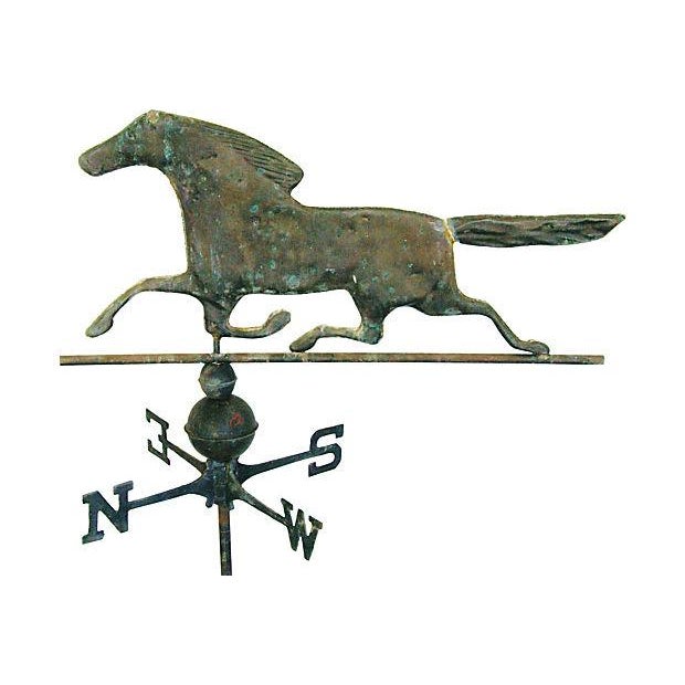 Vintage Copper Horse Weathervane with Stand Chairish