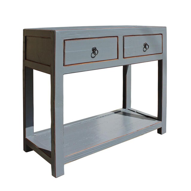 Chinese Gray Raw Wood Console Table Chairish
