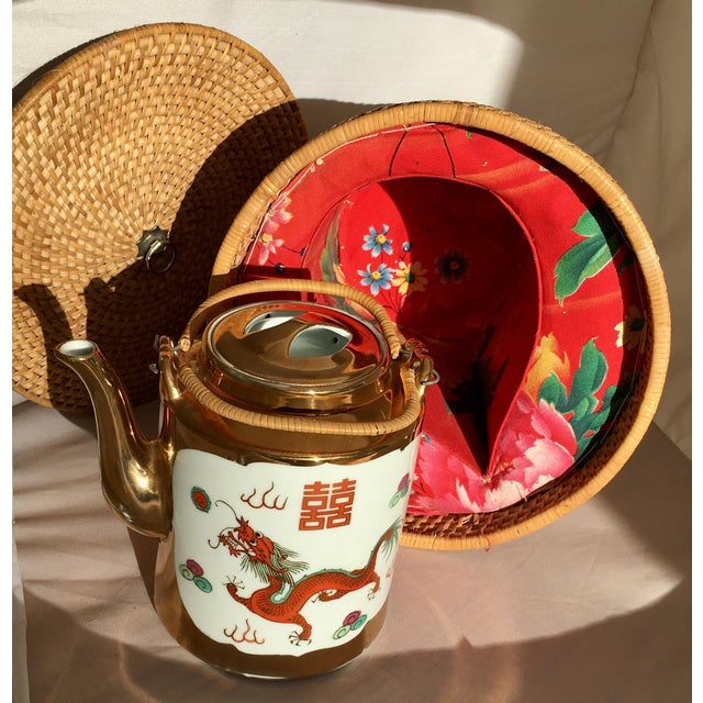 Chinese Tea Basket With Teapot Chairish