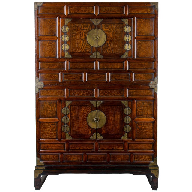 Antique Korean Burled Chestnut Root Cabinet | Chairish