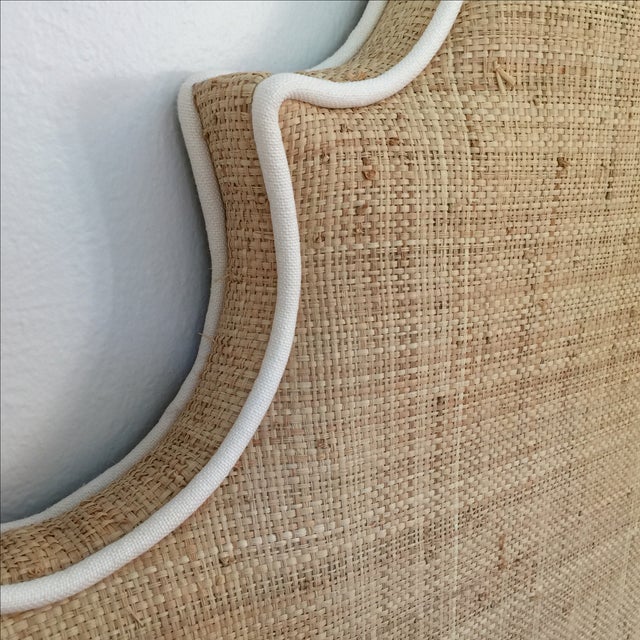Raffia CalKing Headboard with White Piping Chairish