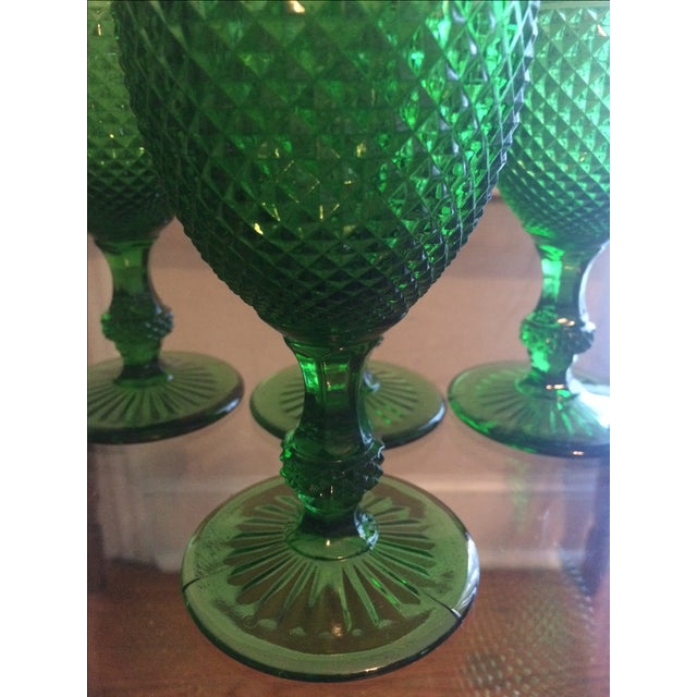Art Deco Emerald Glass Goblets Set of 4 Chairish