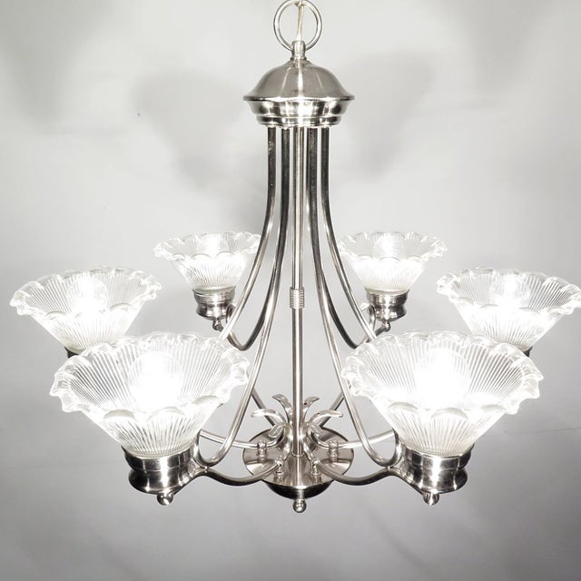 Vintage Style Stainless Steel Chandelier Chairish