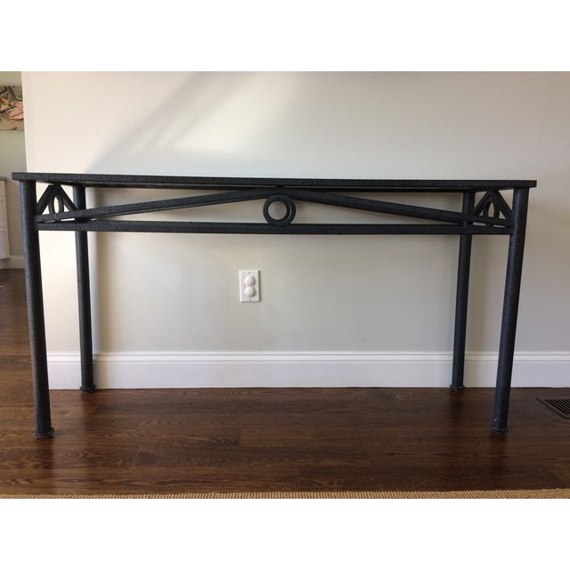 Black Iron & Glass Top Console Table Chairish