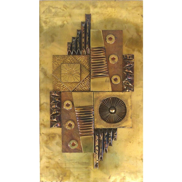 Brutalist Mixed Metal MCM Wall Sculpture Chairish