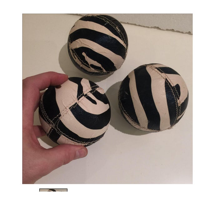 Zebra Printed Leather Balls Chairish