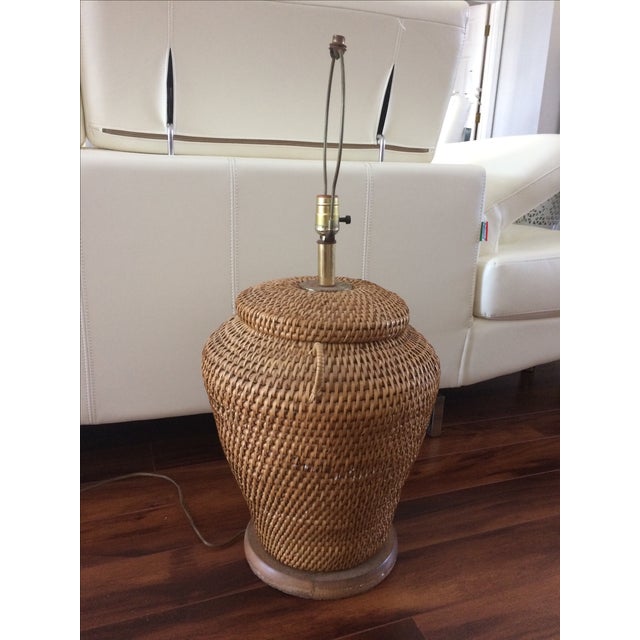Vintage Wicker Basket Table Lamp Chairish