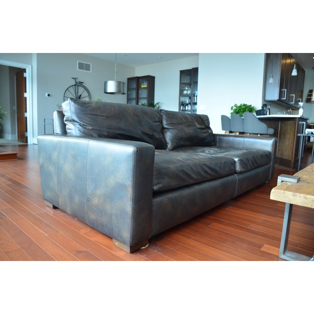 Restoration Hardware Maxwell Leather Sofa Chairish