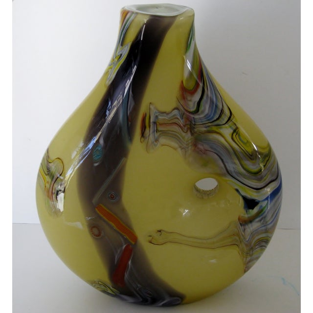 Murano Large Yellow Glass Vase Chairish
