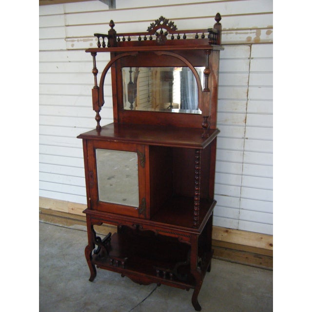 Antique Victorian Mahogany Etagere Mirror Shelves Chairish