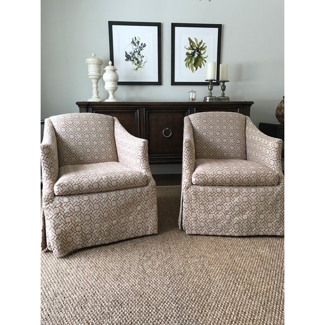 Geometric Pattern Swivel Club Chair Chairish