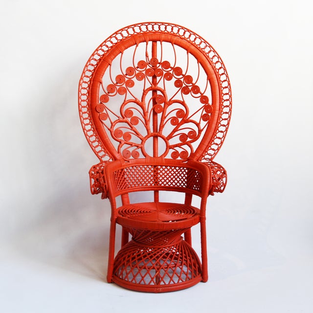 Orange Bunga Peacock Fan Chair Chairish