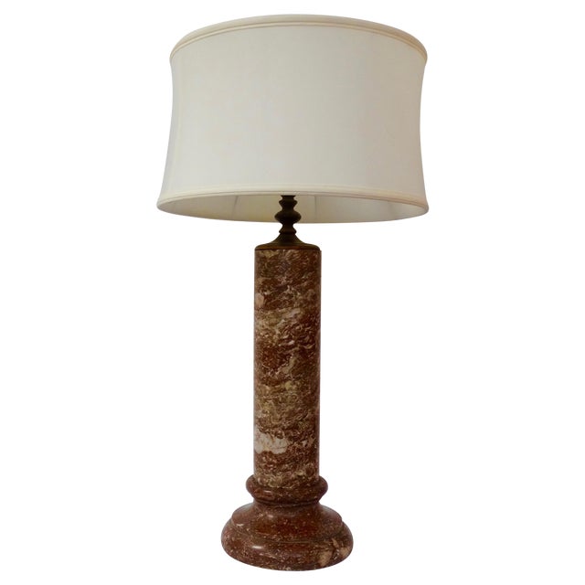 MidCentury Brown Marble Table Lamp Chairish