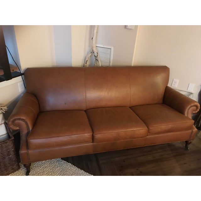 Pottery Barn Distressed Leather Sofa Chairish
