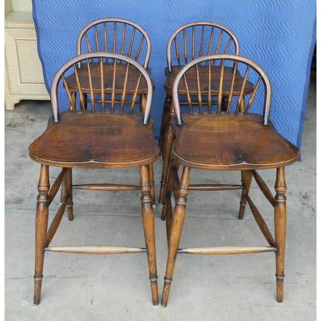 Windsor Style Counter Stools Set of 4 Chairish