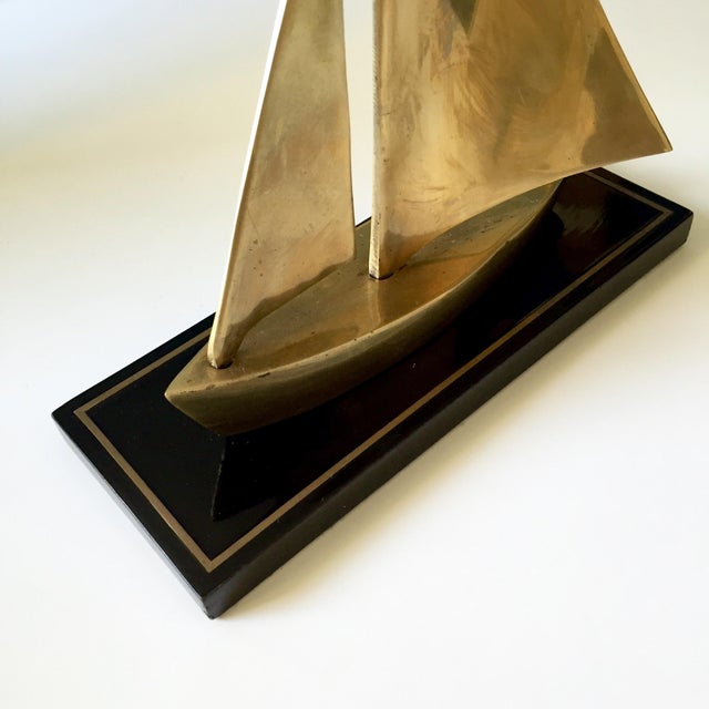 Vintage Decorative Nautical Brass Sailboat Statue Chairish