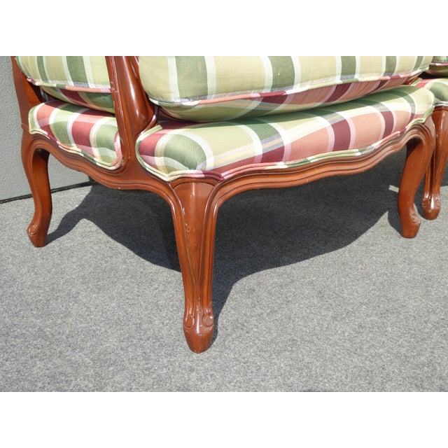 French Red & Green Plaid Armchairs A Pair Chairish