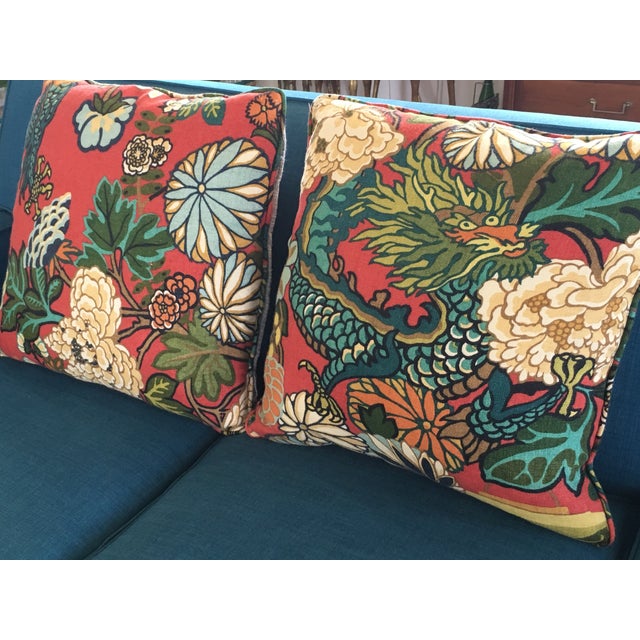Schumacher Chiang Mai Dragon Pillows - A Pair | Chairish