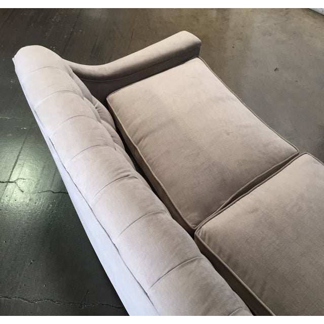 Dove Grey Vintage Regency Tufted Velvet Sofa Chairish