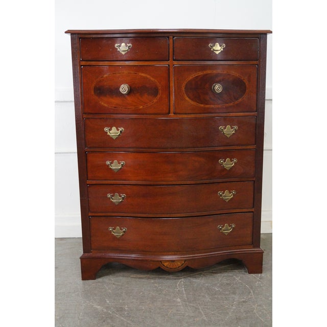 Lexington Palmer Home Collection Mahogany Inlaid Serpentine Tall Chest