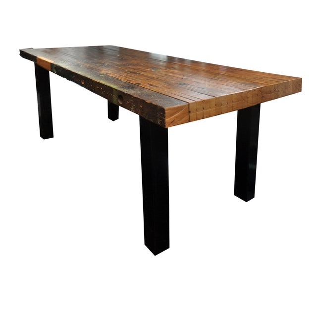 Reclaimed Butcher Block Dining Table | Chairish