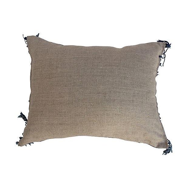 Indigo Batik Fringe Pillow Chairish