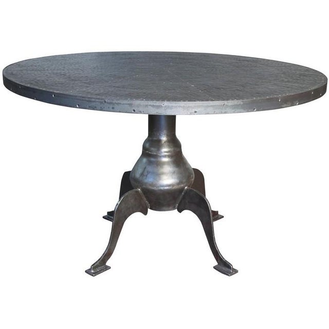round table zinc Hammered Round Chairish Noir Table Dining by Zinc round table zinc Hammered Round Chairish Noir Table Dining by Zinc