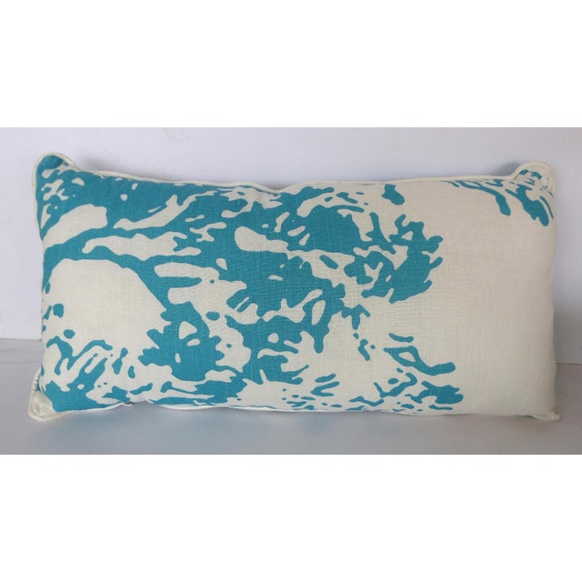 Abstract Turquoise Linen Pillows A Pair Chairish