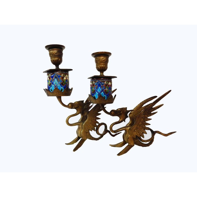 French Gothic Gargoyle Candle Holders A Pair Chairish