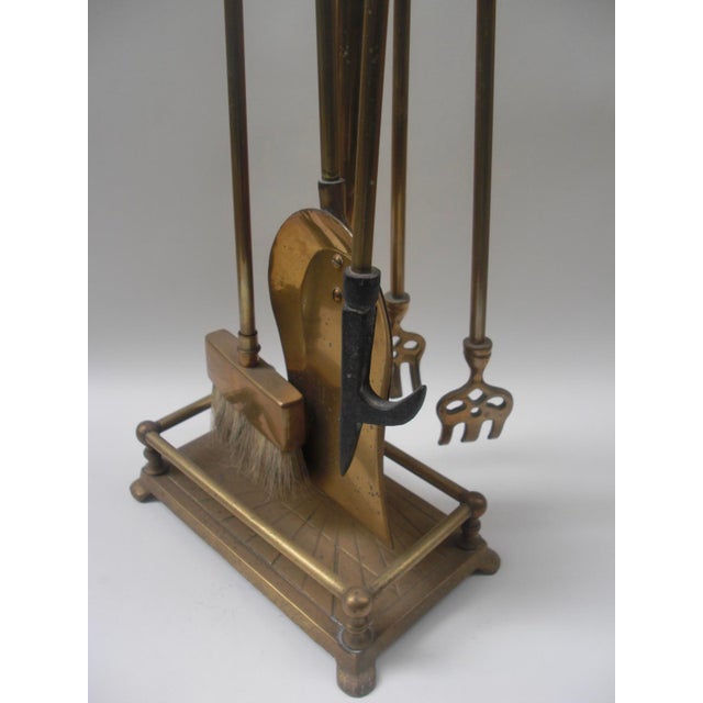 Vintage Brass Fireplace Tool Set & Stand Chairish