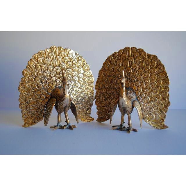 Vintage Brass Peacock Bookends Pair Chairish