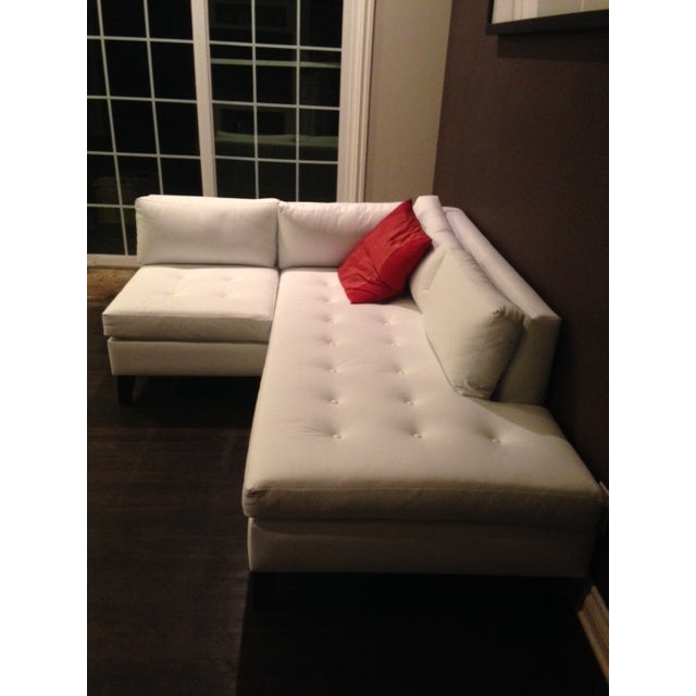 Modern White Faux Leather LShaped Sofa Chairish