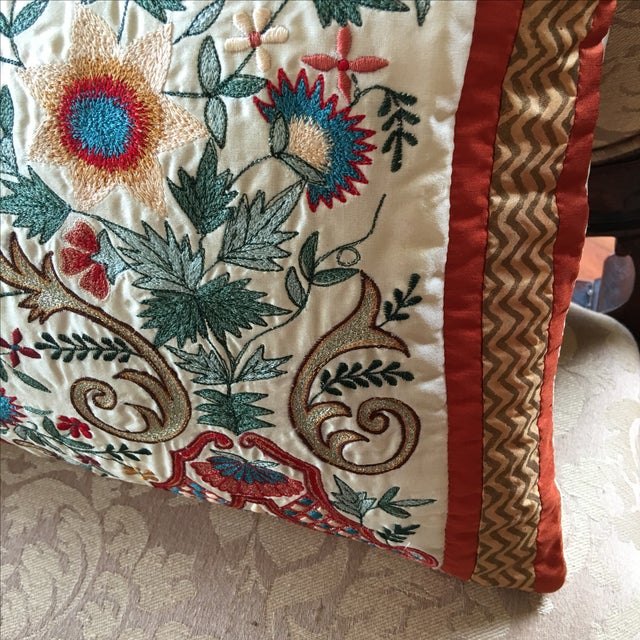 Luxury Silk Embroidered Decorative Pillow Chairish