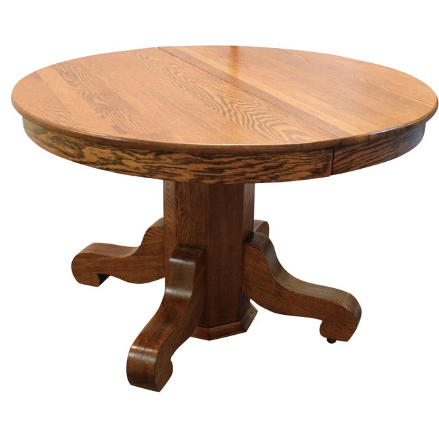 Antique Round Oak Extending Dining Table Chairish