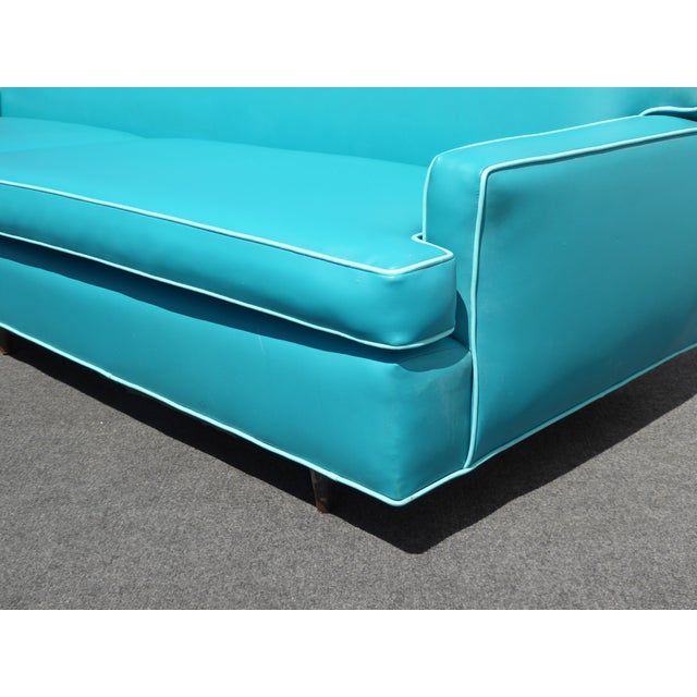 MidCentury Turquoise Vinyl Sofa Chairish