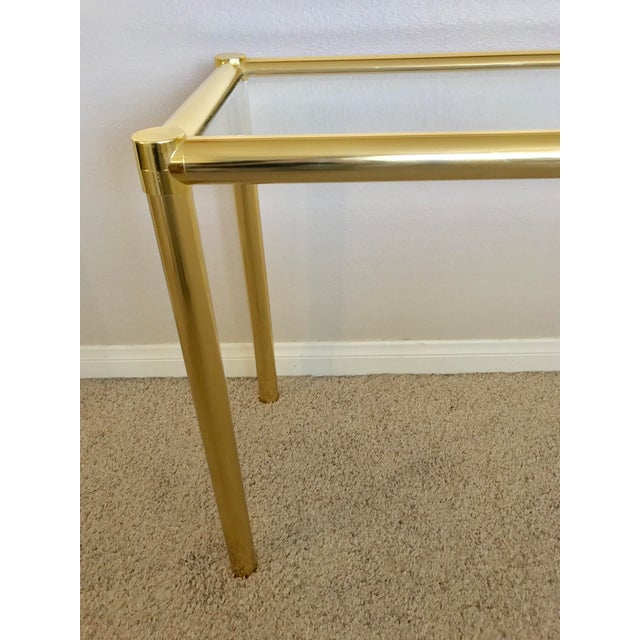Baughman Style Brass & Glass Sofa Table Chairish