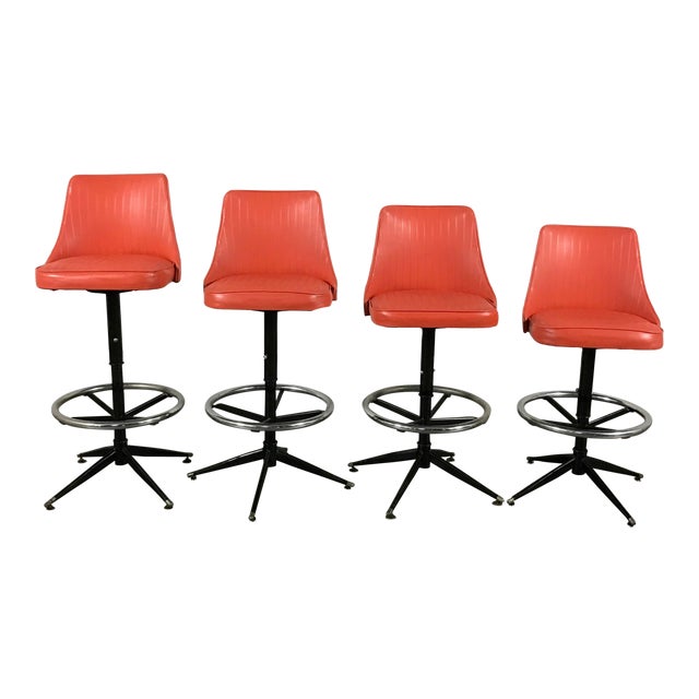 Retro Bar Stools Set of 4 Chairish
