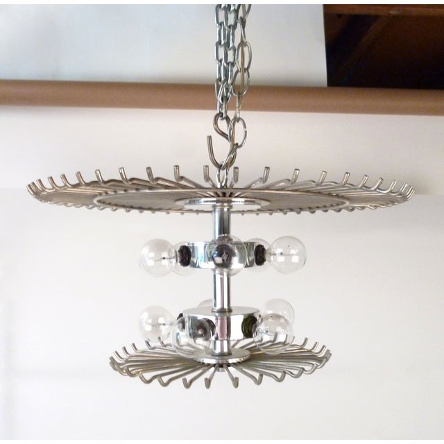 2 Tier Chrome & Lucite Chandelier & Canopy Chairish