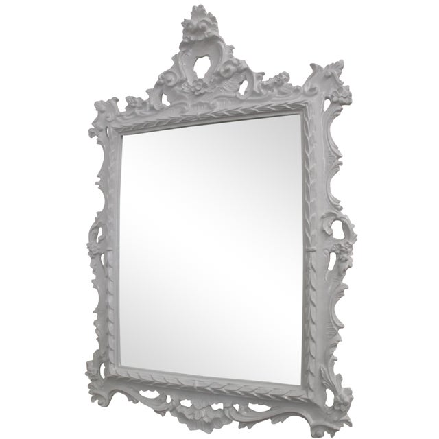 White Baroque Mirror Chairish