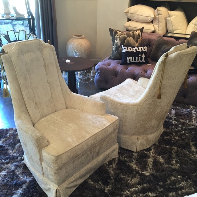 Vintage Crushed Velvet Chairs A Pair Chairish