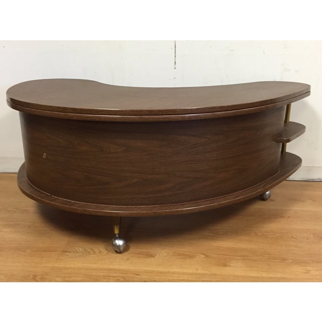 MidCentury Kidney Shaped Bar Cart Coffee Table Chairish